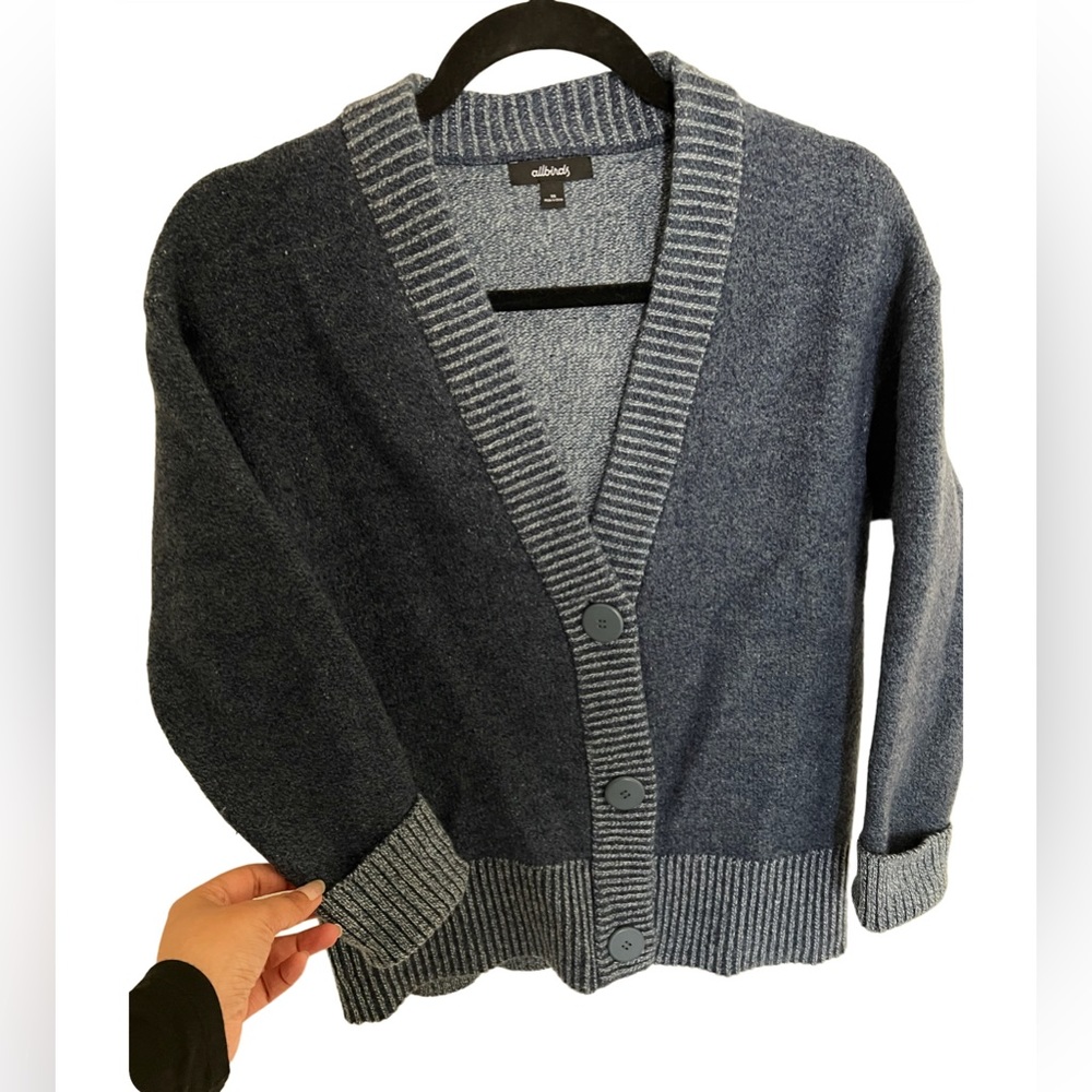 Allbirds Blue Cardigan 100% Merino Wool